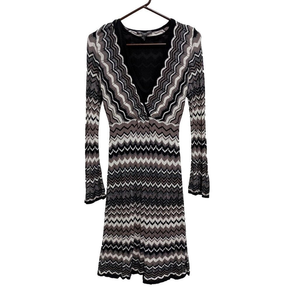INC International Concepts Womens Sweater Dress Multi Metallic Flare Sleeve Y2K